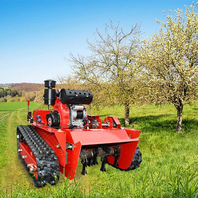 다기능 원격 제어 크롤러 잔디 깎기 1200mm 너비 플레일 깎기 12HP